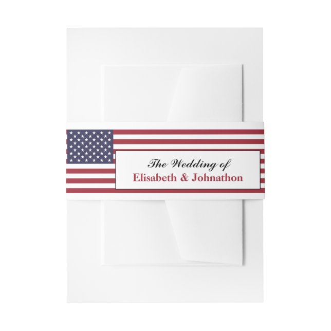 Bandeau De Faire-part Mariage du drapeau américain (Devant example)