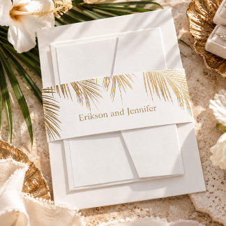 Bandeau De Faire-part Mariage élégant à l'écriture moderne avec palmier