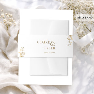 Bandeau De Faire-part Mariage élégant classe blanc et or