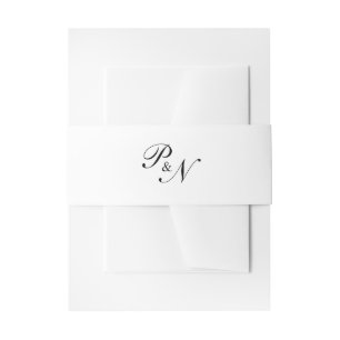 Bandeau De Faire-part Mariage élégant classique noir et blanc