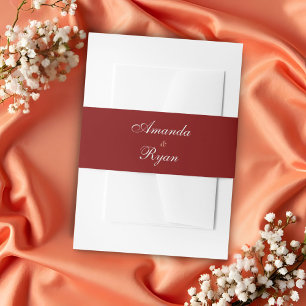 Bandeau De Faire-part Mariage élégant écriture rouge