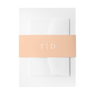 Bandeau De Faire-part Mariage élégant moderne avec monogramme pêche