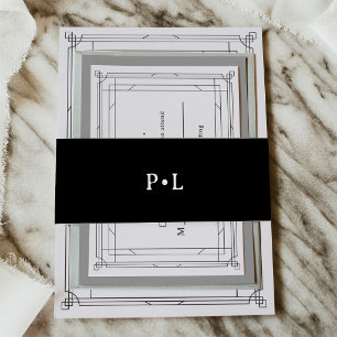 Bandeau De Faire-part Mariage Élégant Monogramme