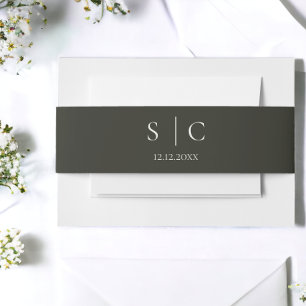 Bandeau De Faire-part Mariage élégant Monogrammé