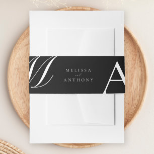 Bandeau De Faire-part Mariage Élégant Monogramme Moderne Minimaliste