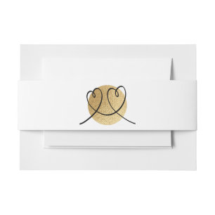 Bandeau De Faire-part Mariage Elegant Noir et Or