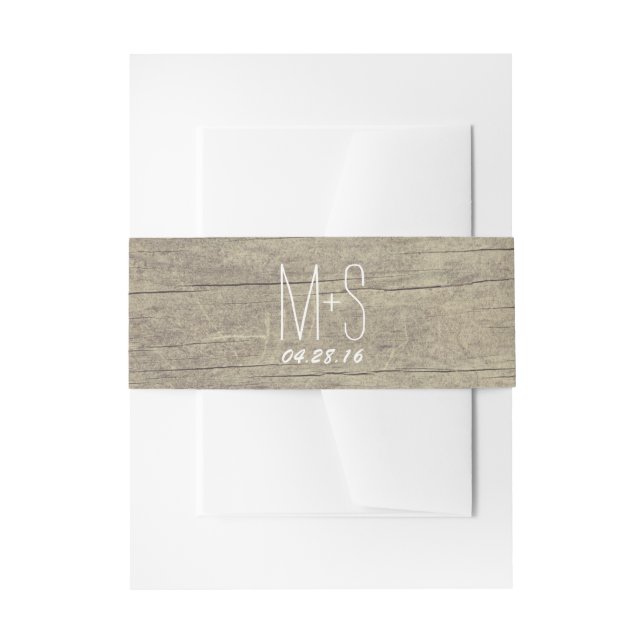 Bandeau De Faire-part Mariage en bois rustique (Devant example)