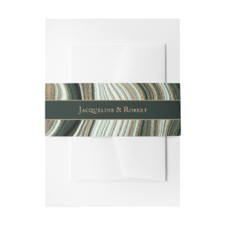 Bandeau De Faire-part Mariage en marbre vert et or