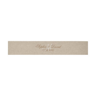 Bandeau De Faire-part Mariage en toile lin Monogramme initial