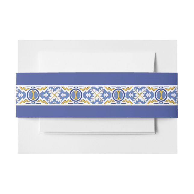 Bandeau De Faire-part Mariage espagnol bleu Talavera mexicain (Devant Example)