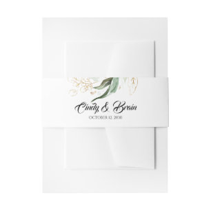 Bandeau De Faire-part Mariage Feuille Golden Greenery