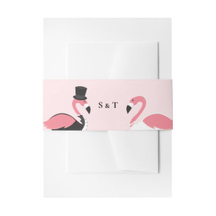 Bandeau De Faire-part Mariage Flamant rose Monogramme