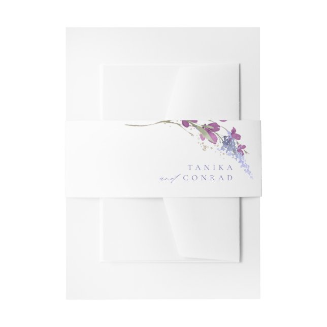 Bandeau De Faire-part Mariage fleur sauvage Aquarelle Peri ID954 (Devant example)