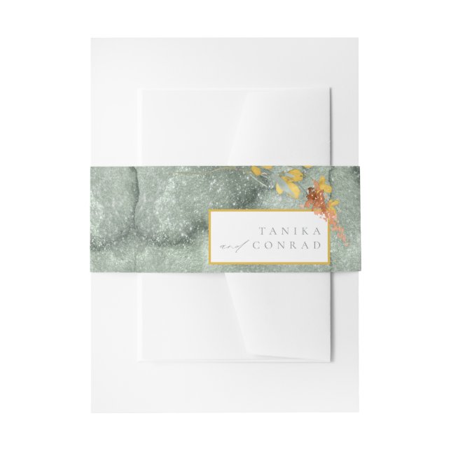 Bandeau De Faire-part Mariage fleur sauvage Aquarelle Texture Gold ID954 (Devant example)