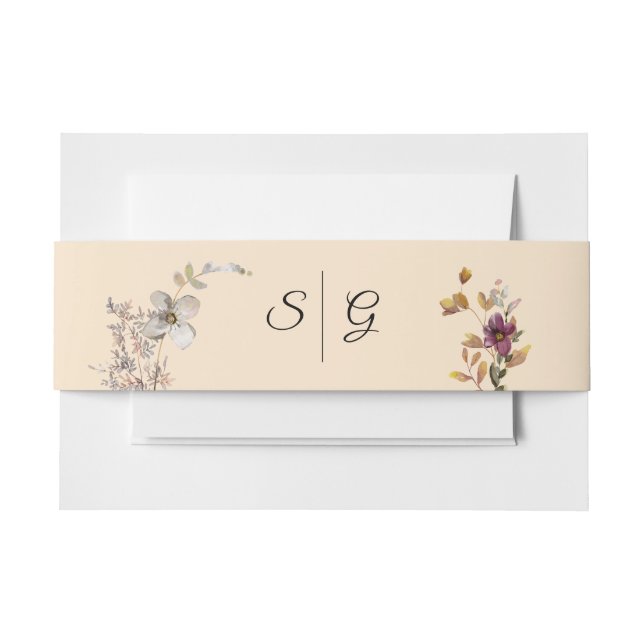 Bandeau De Faire-part Mariage Fleur sauvage Boho d'automne (Devant Example)