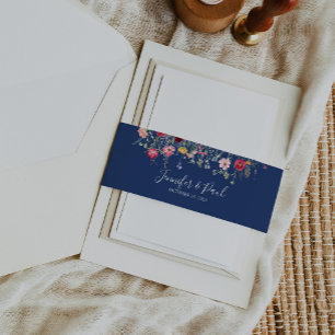 Bandeau De Faire-part Mariage Fleur sauvage Boho Multicolor