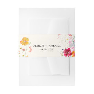 Bandeau De Faire-part Mariage Fleur sauvage coloré