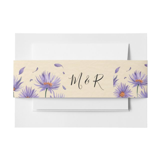 Bandeau De Faire-part Mariage Fleur sauvage d'aquarelle de la fleur de l (Devant Example)