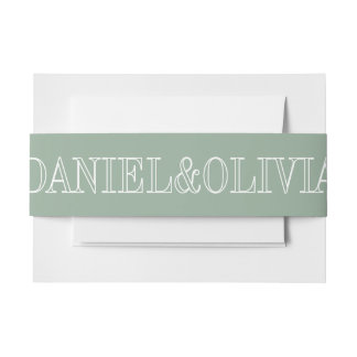 Bandeau De Faire-part Mariage Fleur sauvage élégant Charm Green