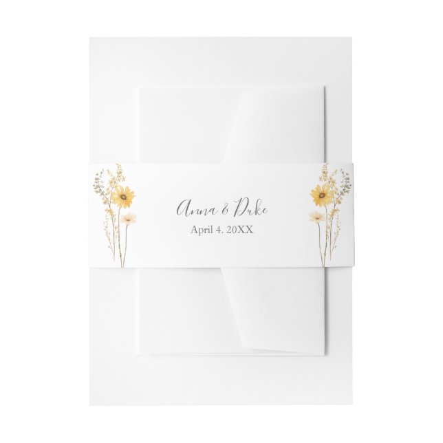 Bandeau De Faire-part Mariage Fleur sauvage moderne (Devant example)