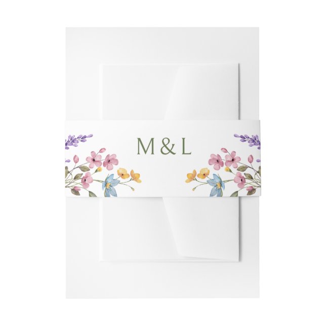 Bandeau De Faire-part Mariage Fleur sauvage Pastel Delicate (Devant example)