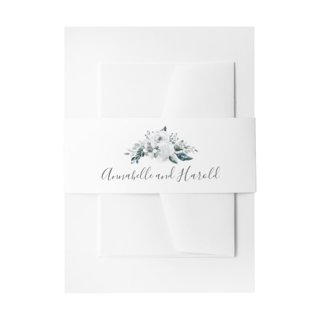 Bandeau De Faire-part Mariage Floral Blanc (Devant example)