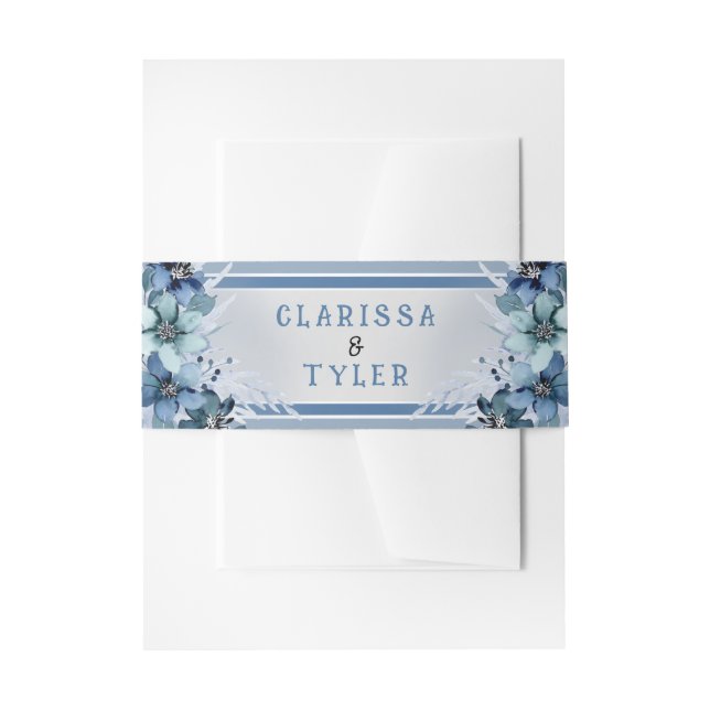 Bandeau De Faire-part Mariage Floral Bleu (Devant example)