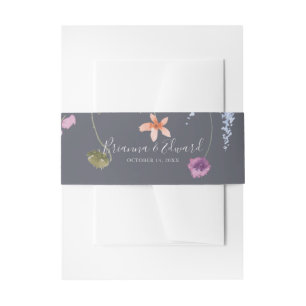 Bandeau De Faire-part Mariage floral bleu classique
