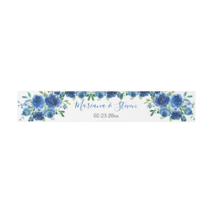 Bandeau De Faire-part Mariage floral bleu marine