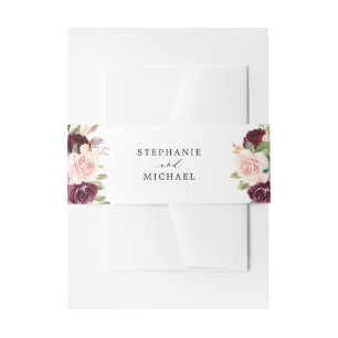 Bandeau De Faire-part Mariage floral de Plum violet rose pâle