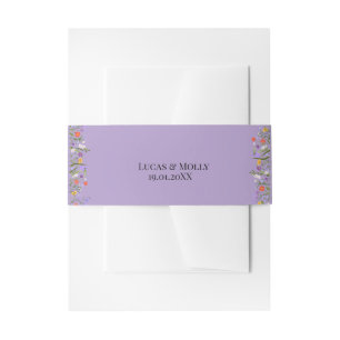 Bandeau De Faire-part Mariage floral d'été Fleur sauvage violette 