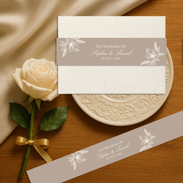 Bandeau De Faire-part Mariage floral élégant minimal (Créateur téléchargé)