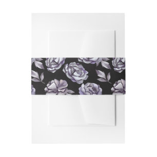 Bandeau De Faire-part Mariage Floral Gothique Noir Violet Halloween