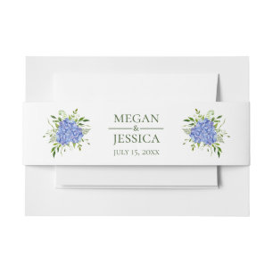 Bandeau De Faire-part Mariage floral LGBTQ aux hortensias bleus