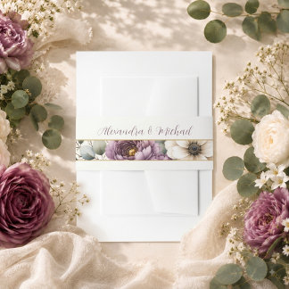 Bandeau De Faire-part Mariage Floral Mauve & Sage