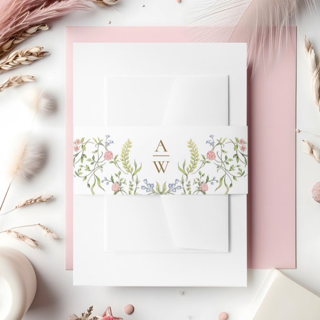 Bandeau De Faire-part Mariage floral orange Grace Pastel Blush (Créateur téléchargé)