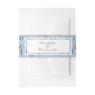 Bandeau De Faire-part MARIAGE Floral Personnalisé Bleu Crépuscule