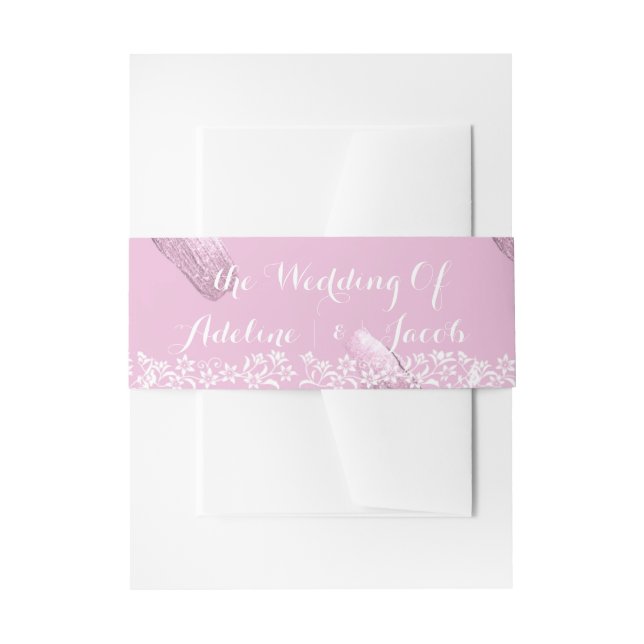 Bandeau De Faire-part Mariage Floral rose parties scintillant Invitation (Devant example)