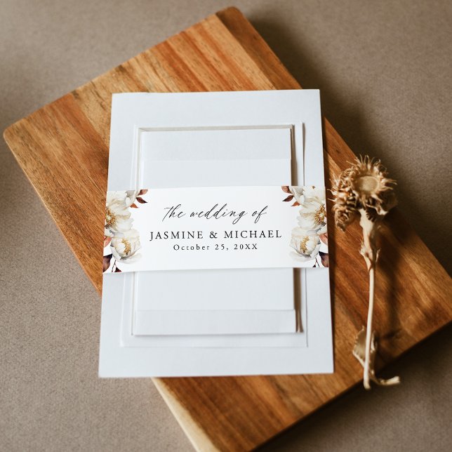 Bandeau De Faire-part Mariage floral rustique d'automne (Créateur téléchargé)