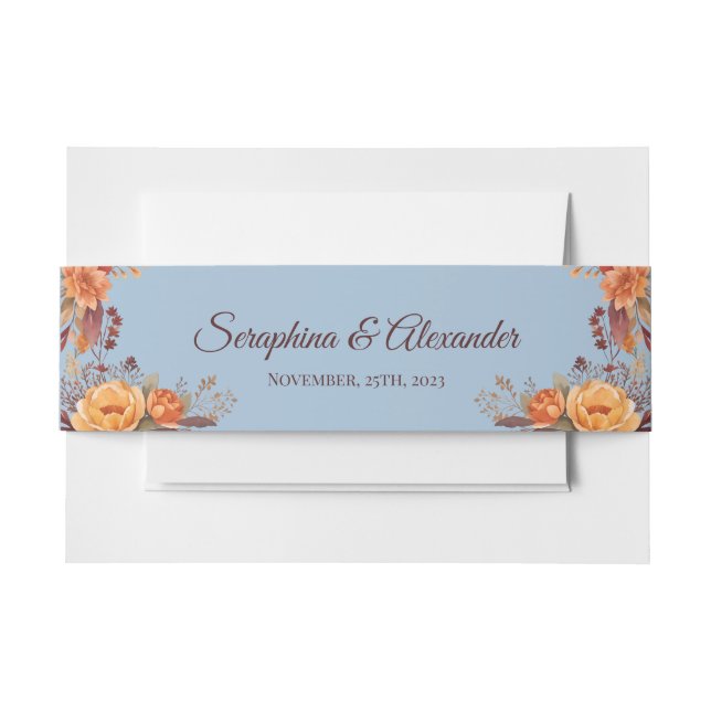 Bandeau De Faire-part Mariage floral rustique de l'automne (Devant Example)