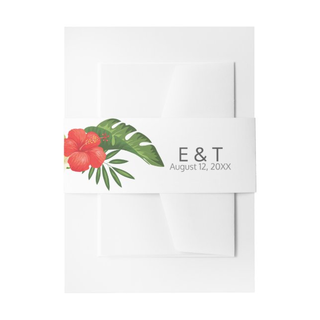 Bandeau De Faire-part Mariage floral tropical ID475 (Devant example)