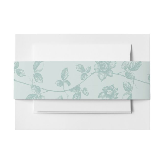 Bandeau De Faire-part Mariage floral Turquoise rustique (Devant Example)