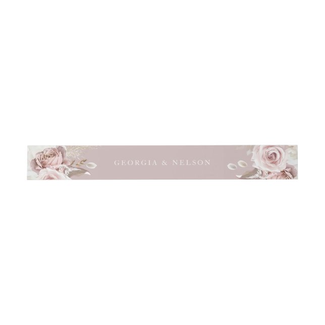 Bandeau De Faire-part Mariage florale luxueuse (Plat)