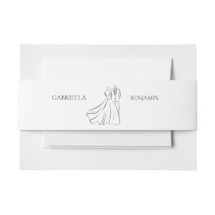 Bandeau De Faire-part Mariage Formel Minimaliste Noir Blanc Script