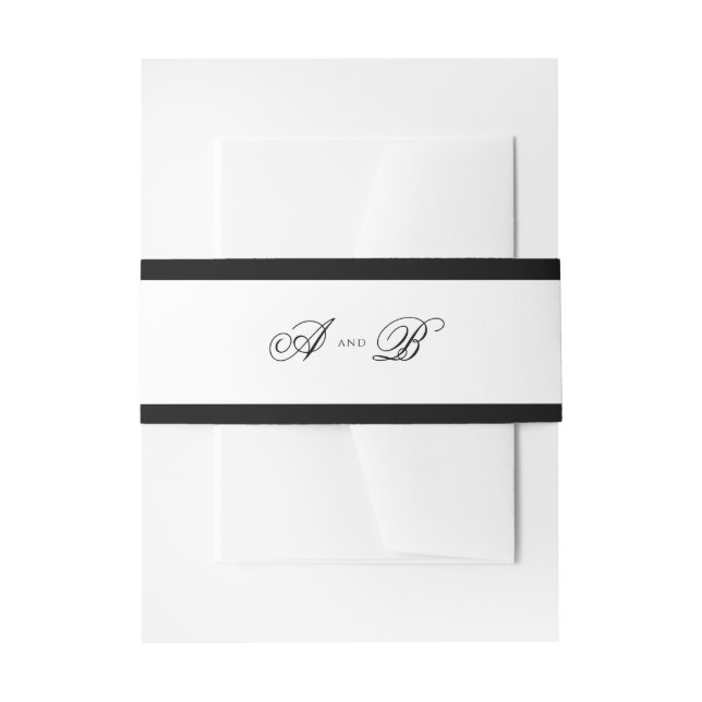 Bandeau De Faire-part Mariage frontalier noir et blanc (Devant example)