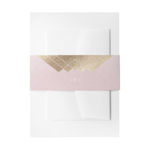 Bandeau De Faire-part Mariage Géométrique Pink Gold Gatsby
