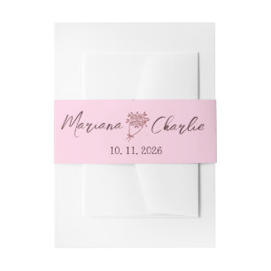 Bandeau De Faire-part Mariage Illustration Rose Fantaisiste Dessinée à l