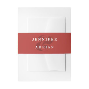 Bandeau De Faire-part Mariage Initiale Monogramme Carmin Pâle Nom Person