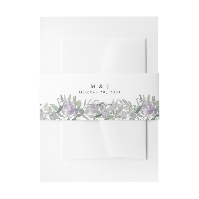 Bandeau De Faire-part Mariage Lavender Fleur sauvage de verdure (Devant example)
