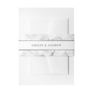 Bandeau De Faire-part Mariage Marbre blanc moderne